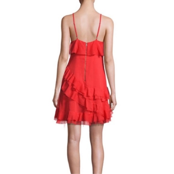358 Alice + Olivia Red Ruffle Sleeveless Dress Size 8 - Picture 2 of 8